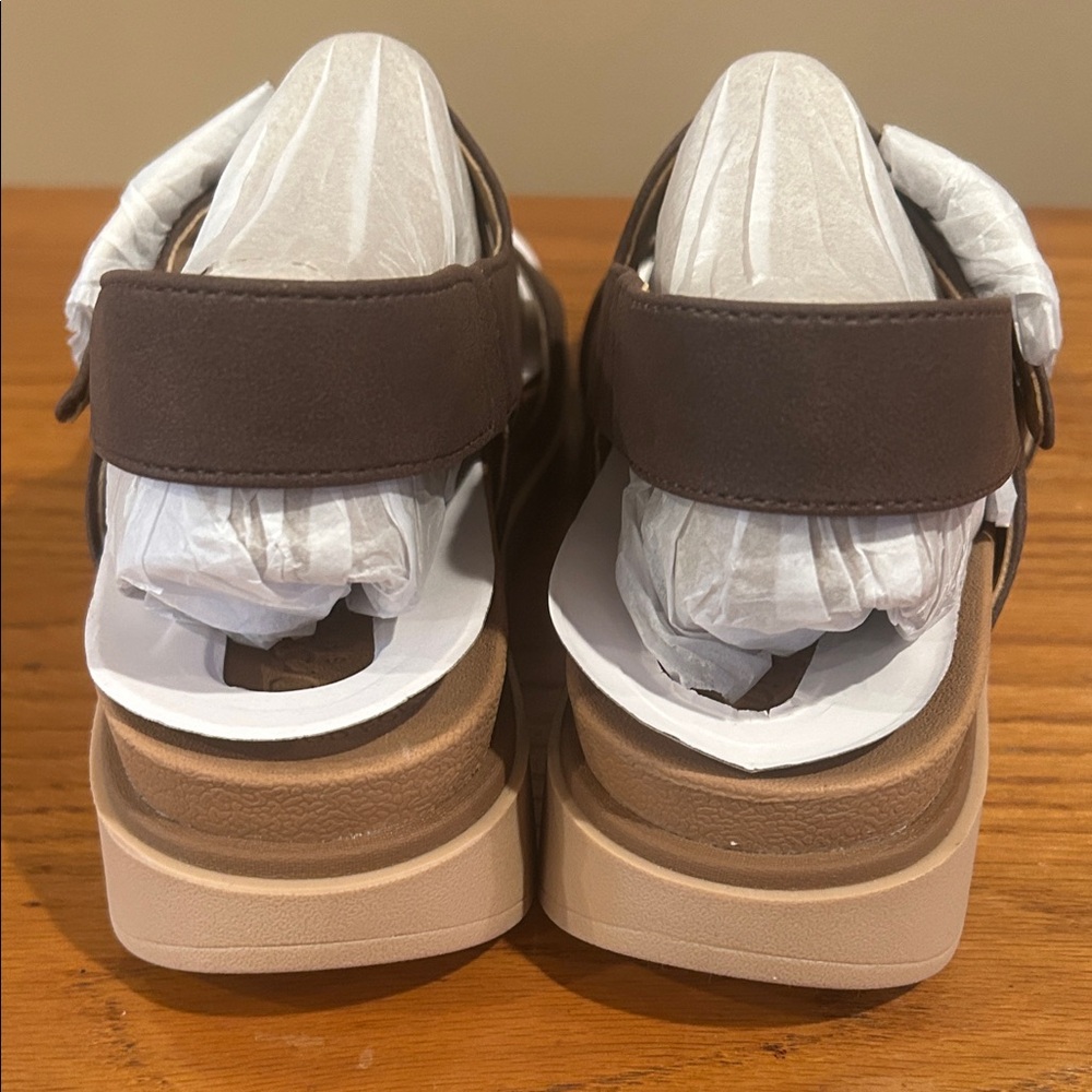 Dr. Scholl's Dark Brown Platform Slingback Sandals - Picture 4 of 4